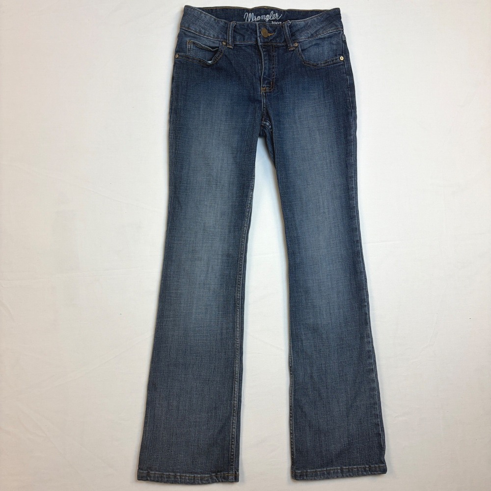 Wrangler Boot Cut Jeans Womens 5x32 Dark Wash Denim Mid Rise Western Y2K